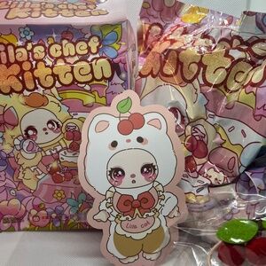 Liila's Chef Kitten Kawaii Cherry Toast Bread bag charm or keychain NEW